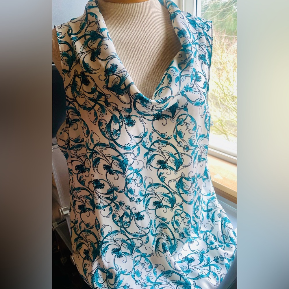 Floral Cowl Neck Sleeveless Top